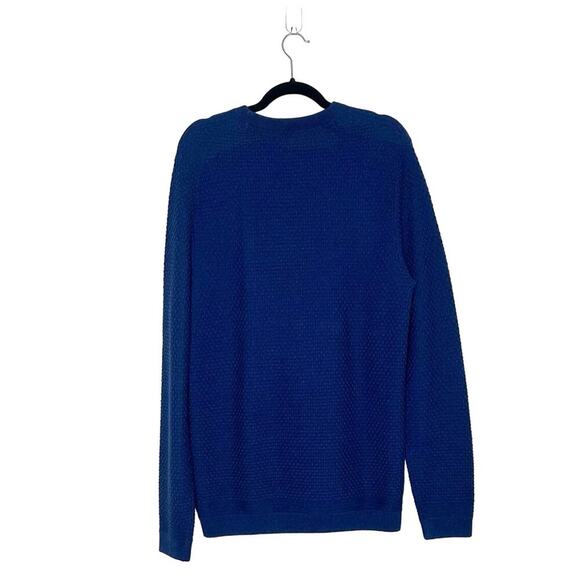 NWT Ted Baker Textured Crewneck Sweater Men's Blue Size 4 XL Extra Large - Picture 2 of 5